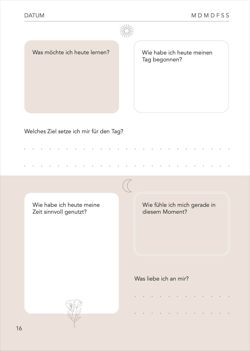 Seite 16 vom Achtsamkeitsbuch